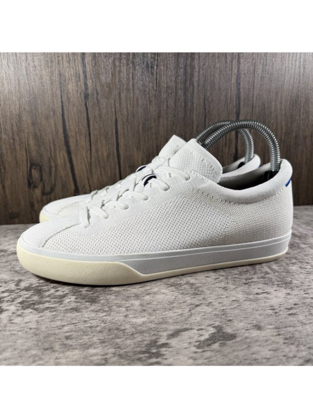 Rothy’s The Lace Up Sneakers Shoes Women’s Size 9 Vanilla Textile Stretch Cuff - Picture 4 of 10